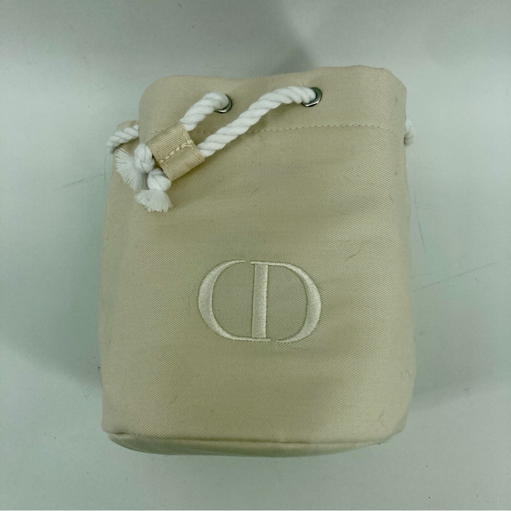 AUTHENTIC Dior Beige Drawstring Cosmetic Bag